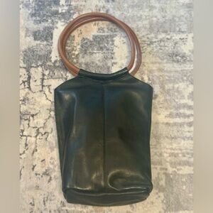 LATICO Two tone Leather Shoulder Bag Black Brown Modern